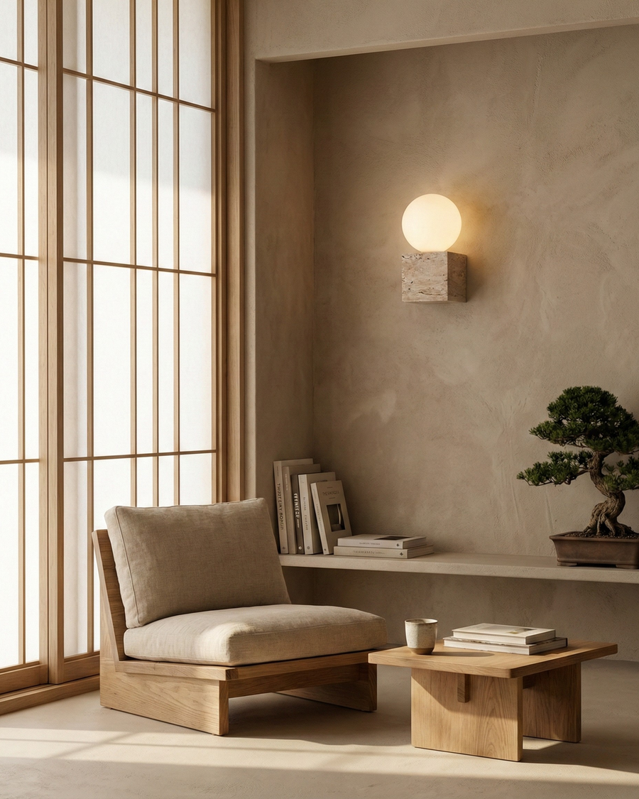 Applique murale Niren – travertin naturel – Lumsky
