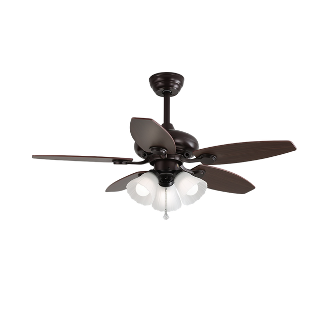 Ventilateur de plafond Vesper – pales bois, éclairage globes – Lumsky
