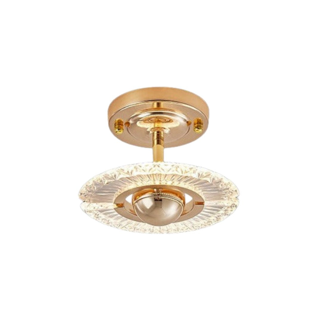 Luxury Tourtelle Plafonnier Design Led Doré en Cristal Moderne Pour Salon et Couloir