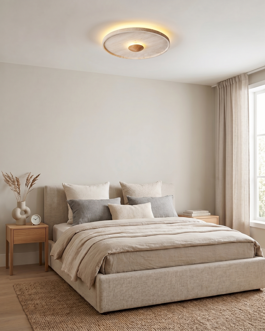 Umufu Ceiling Light – natural travertine – Lumsky