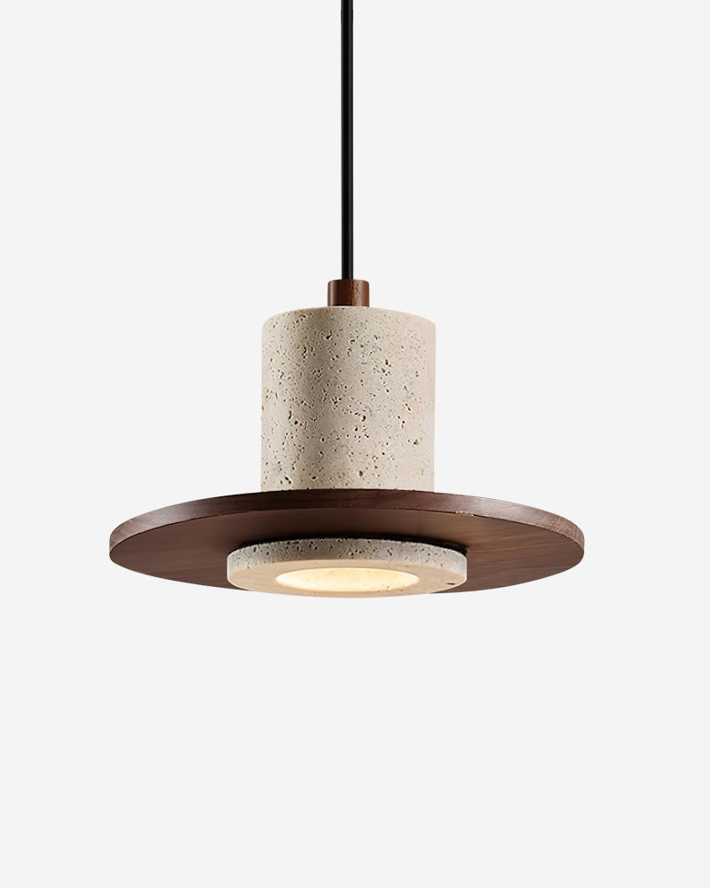 Suspension Ubape – travertin et noyer – Lumsky