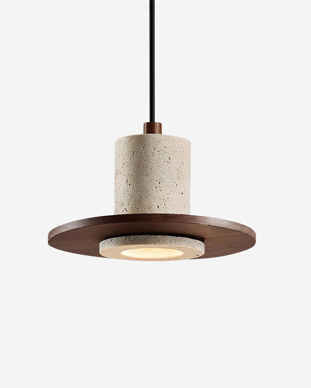 Suspension Ubape – travertin et noyer – Lumsky