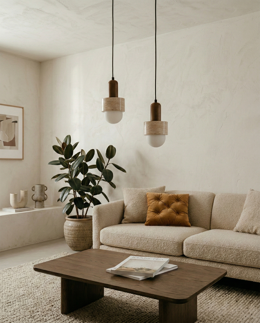 Suspension Kicar – travertin naturel – Lumsky