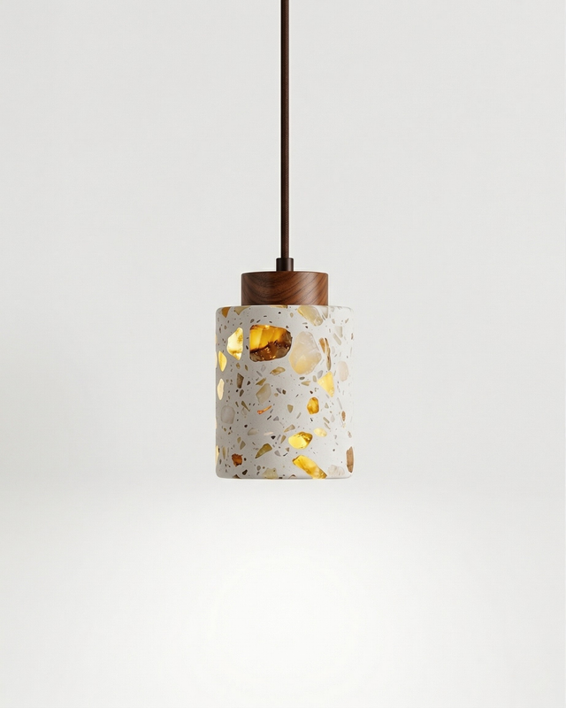 Suspension Pociv – terrazzo authentique et bois – Lumsky