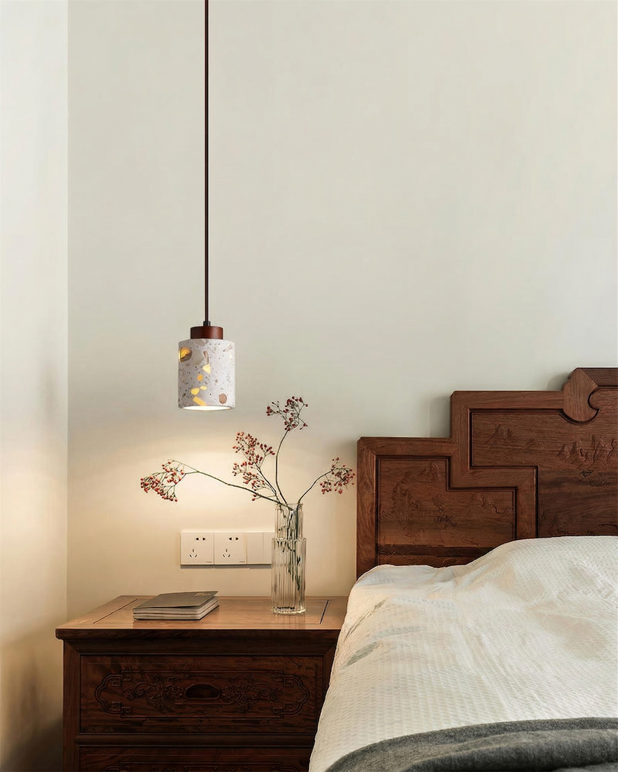 Suspension Pociv – terrazzo authentique et bois – Lumsky