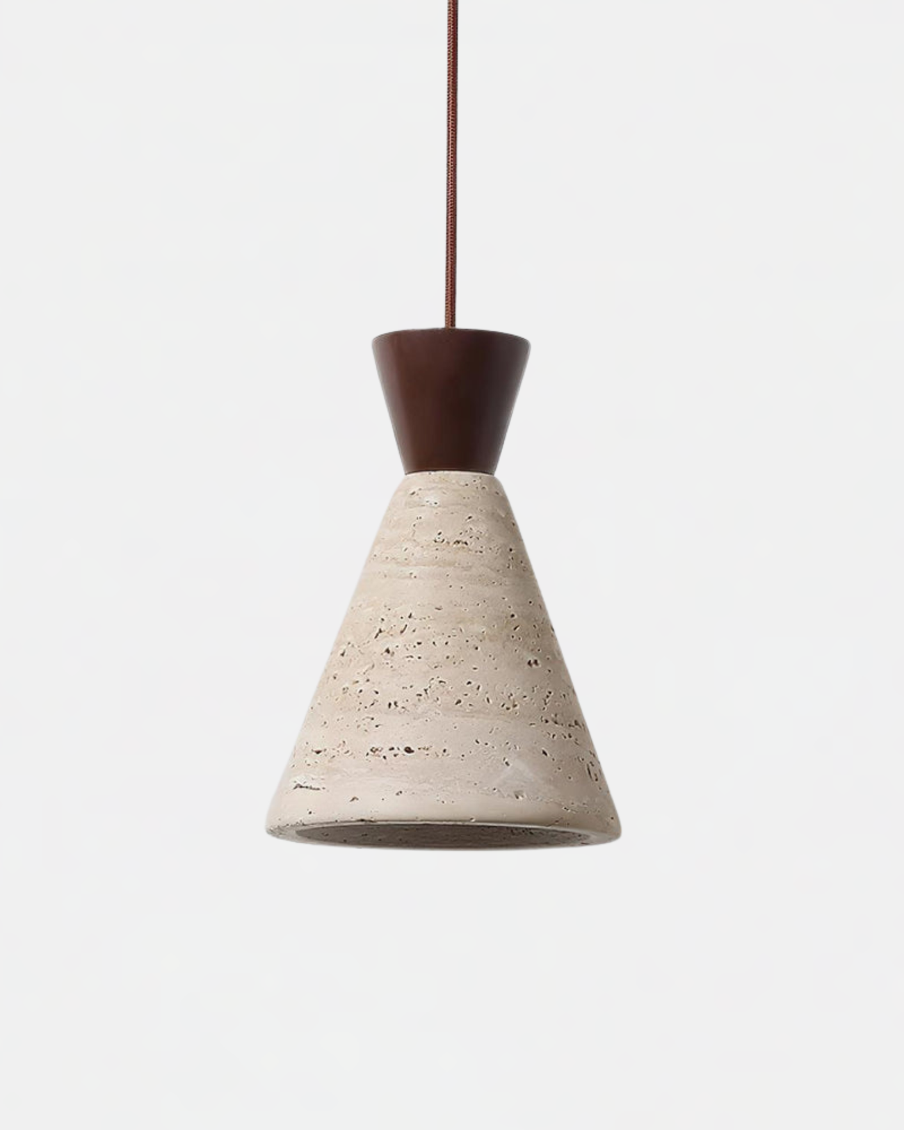 Suspension Cadota – travertin authentique et bois massif – Lumsky