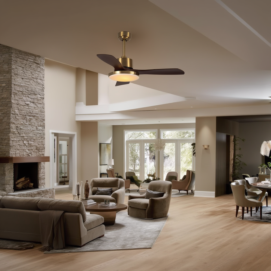 Ventilateur de plafond Vara – LED mid-century – Lumsky