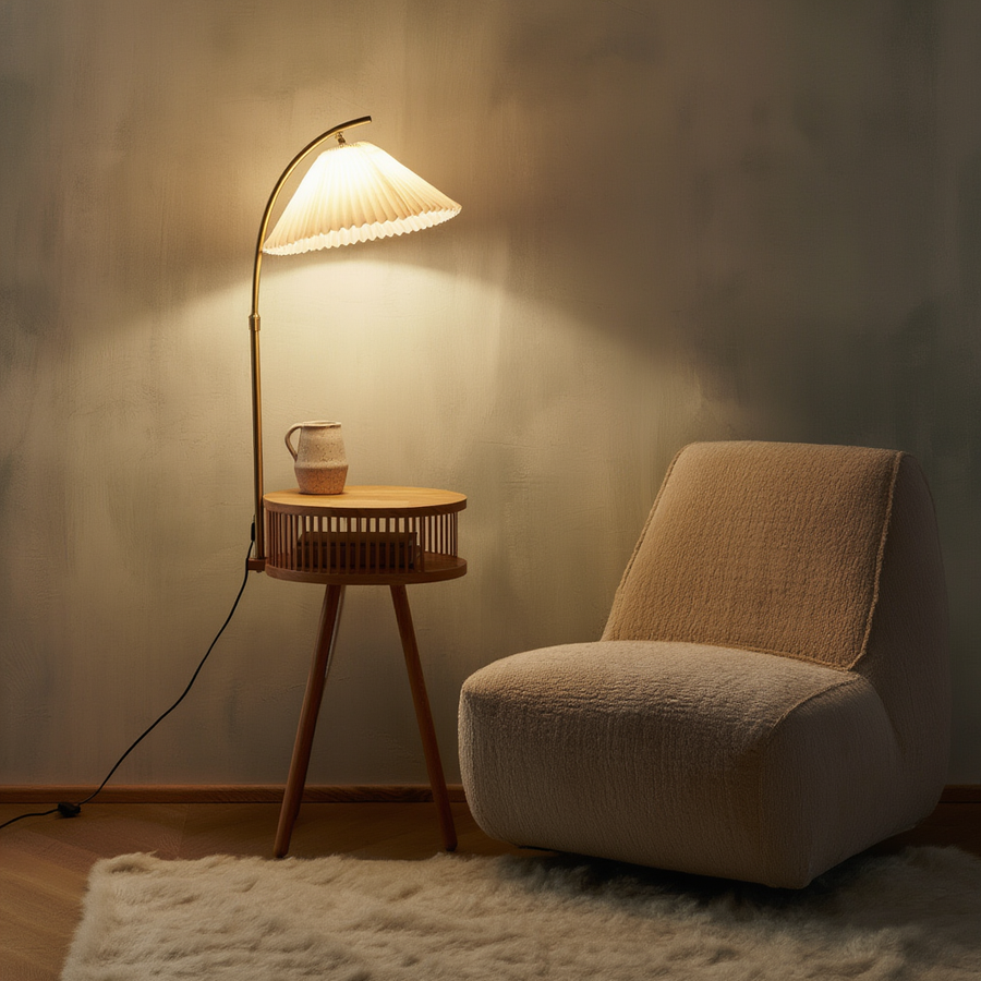 Lampadaire Lysia – bois et métal LED – Lumsky