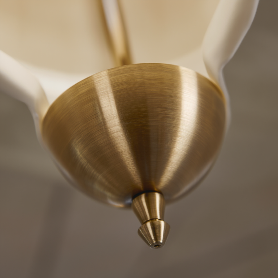 Suspension Solan – vasque crème et laiton – Lumsky