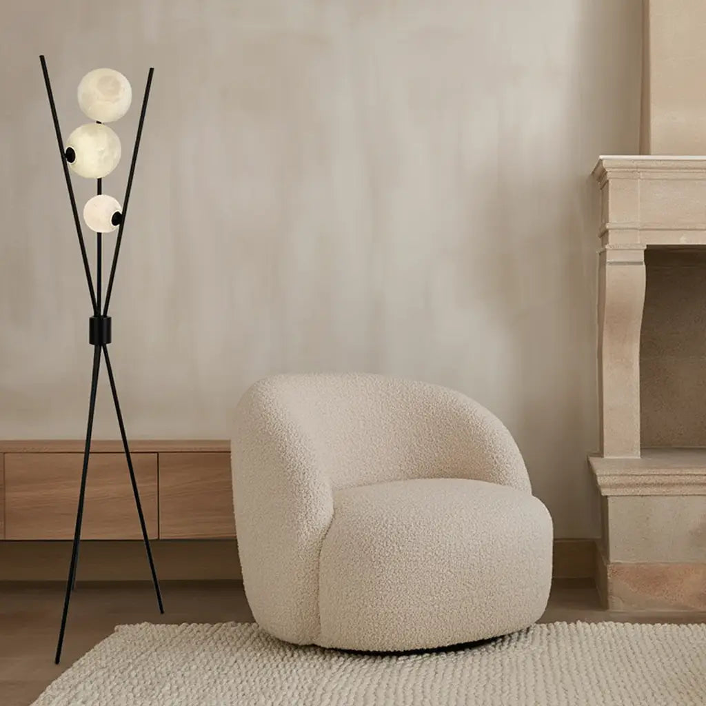 Lunaire | Élégant Lampadaire Design Sphérique avec Éclairage LED Lumsky