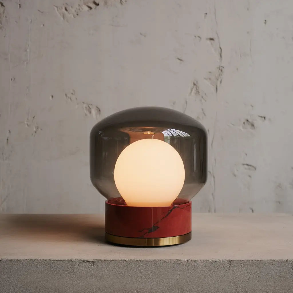 Verrelum | Élégante Lampe de Table Moderne en Verre Fumé pour Intérieur Lumsky