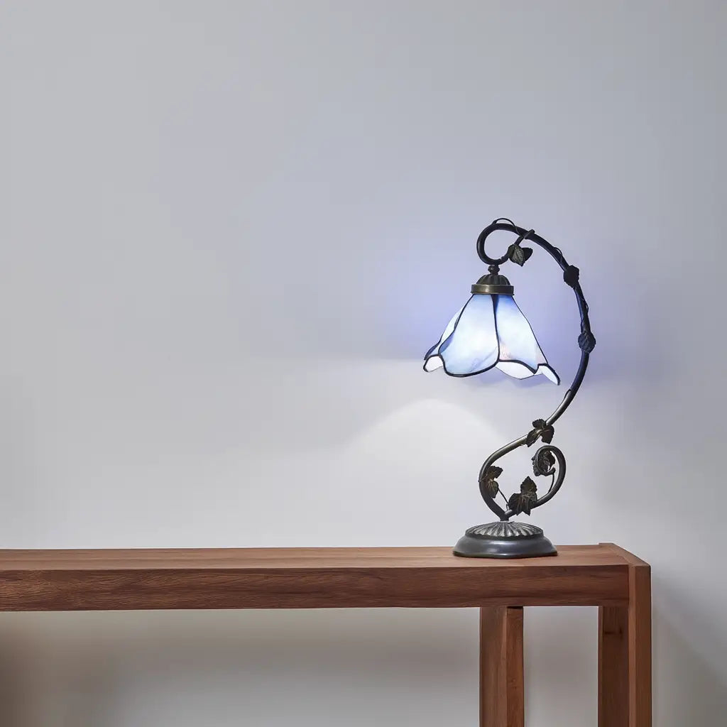 Floralis | Élégante Lampe de Table en Verre avec Motif Floral Lumsky