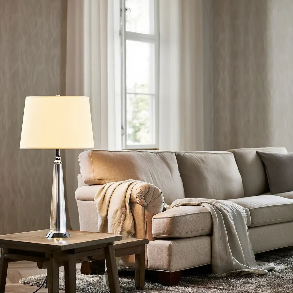 LumineuxCristal | Élégante Lampe de Table Moderne en Métal et Cristal Lumsky