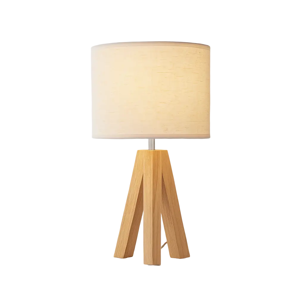 Luminara | Élégante Lampe de Table Minimaliste avec Trépied en Bois Lumsky