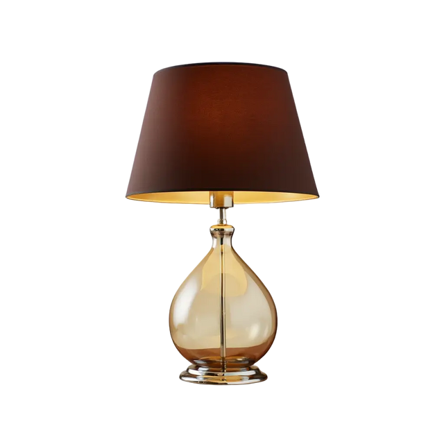 Lampe de table Falla – verre soufflé et abat-jour tissu – Lumsky