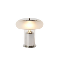 LuminaraGlass | Élégante Lampe de Table en Verre avec Pied Chromé Lumsky