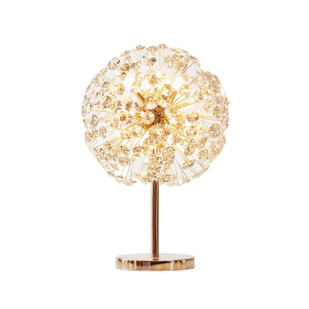 DandelionGlow | Élégante Lampe de Table Sculpturale en Cristal Moderne