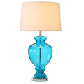 VerreLamp | Élégante Lampe de Table Moderne en Verre et Tissu Design Lumsky