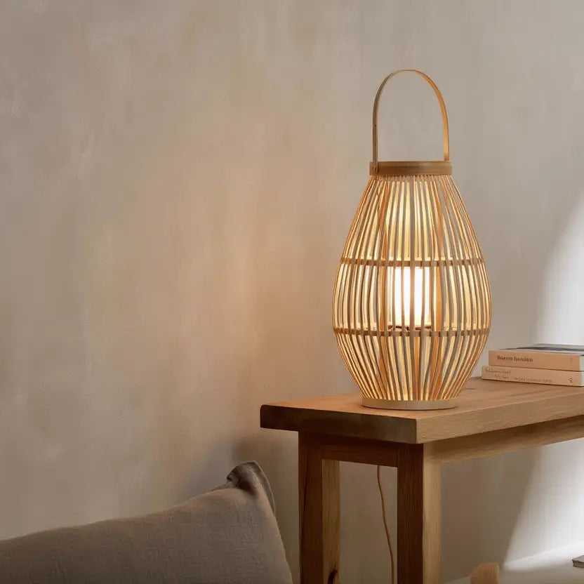 BambooGlow | Élégant Lampadaire Moderne en Bambou Naturel Lumsky