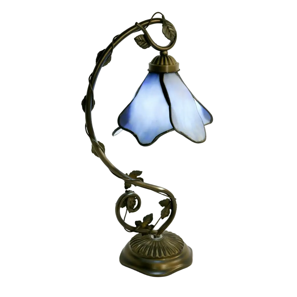 Floralis | Élégante Lampe de Table en Verre avec Motif Floral Lumsky