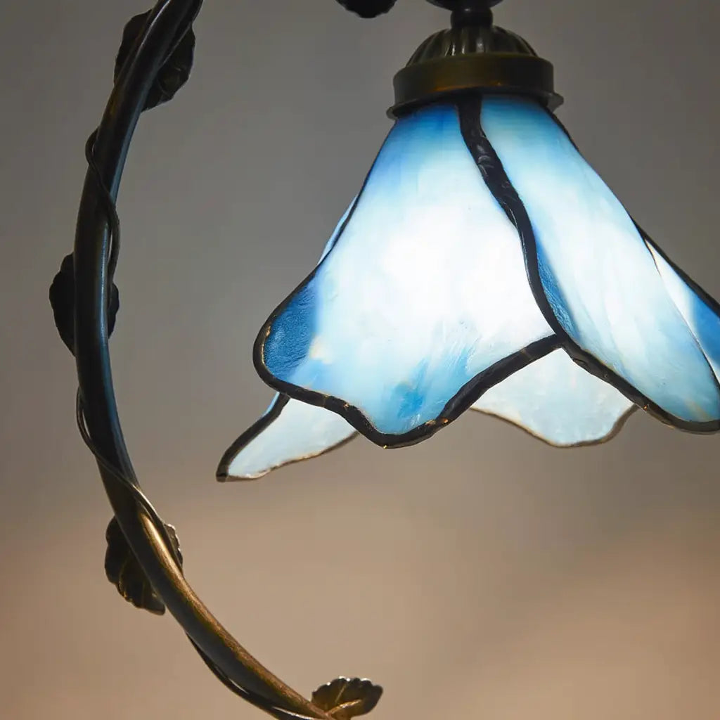 Floralis | Élégante Lampe de Table en Verre avec Motif Floral Lumsky