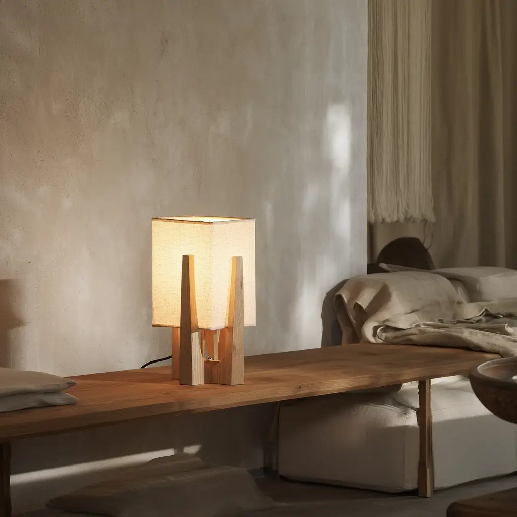 NoyerZen | Élégant Lampadaire Design en Bois Massif avec Éclairage LED Lumsky