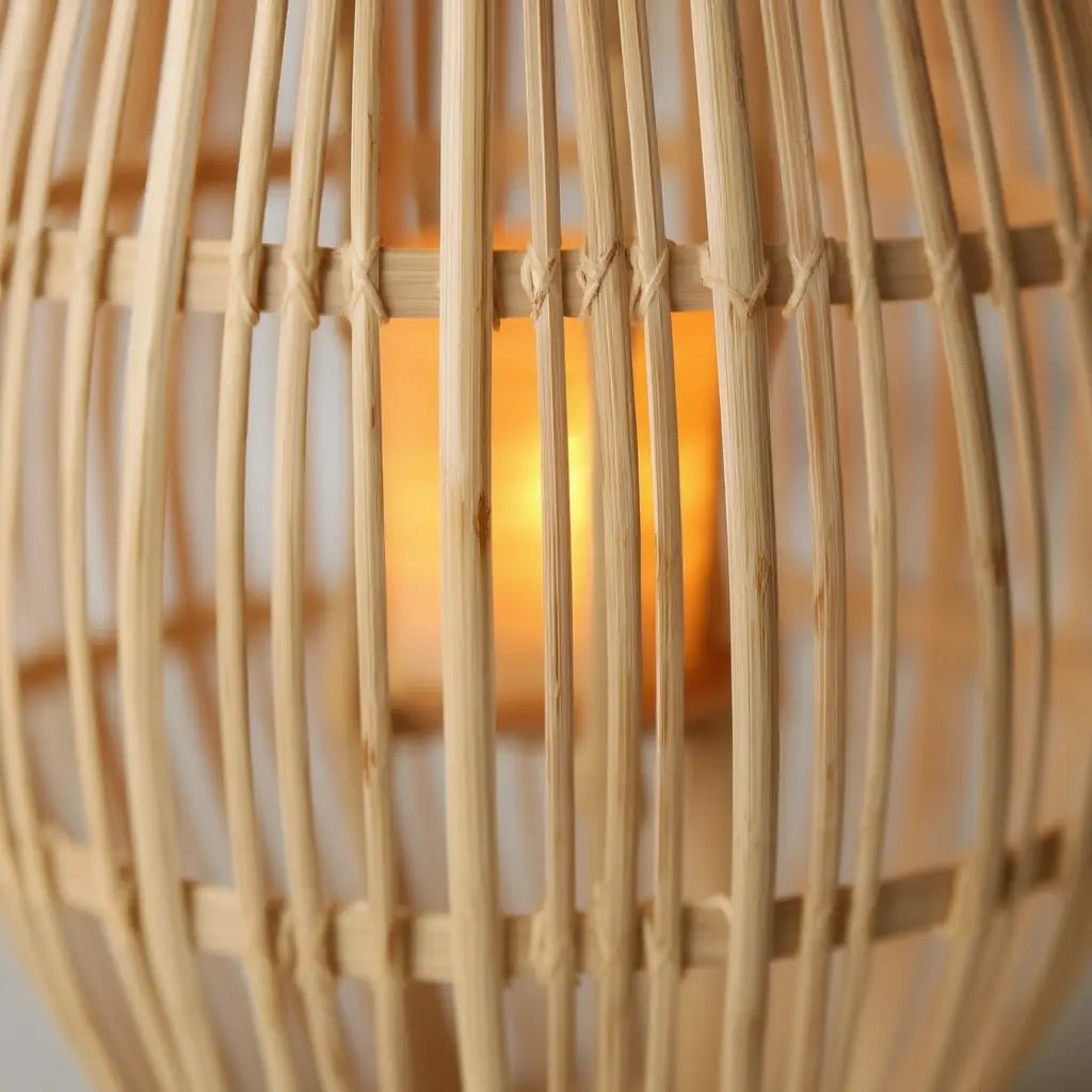 BambooGlow | Élégant Lampadaire Moderne en Bambou Naturel Lumsky