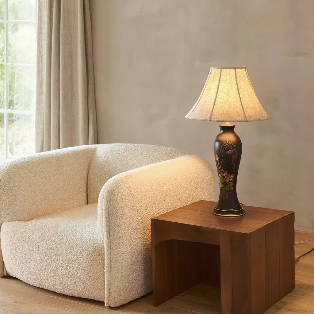 LotusGlow | Élégante Lampe de Table Sculpturale en Céramique Design Lumsky