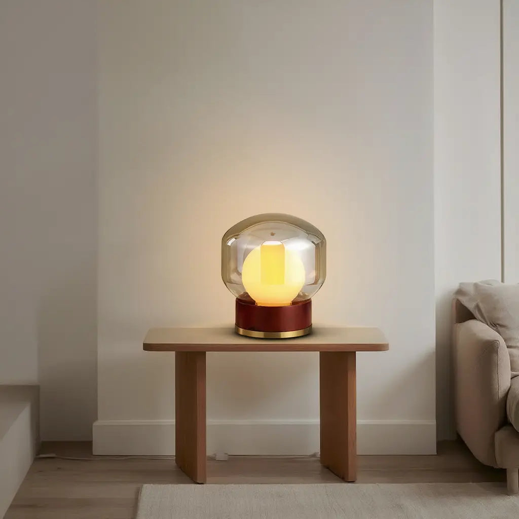 Verrelum | Élégante Lampe de Table Moderne en Verre Fumé pour Intérieur Lumsky