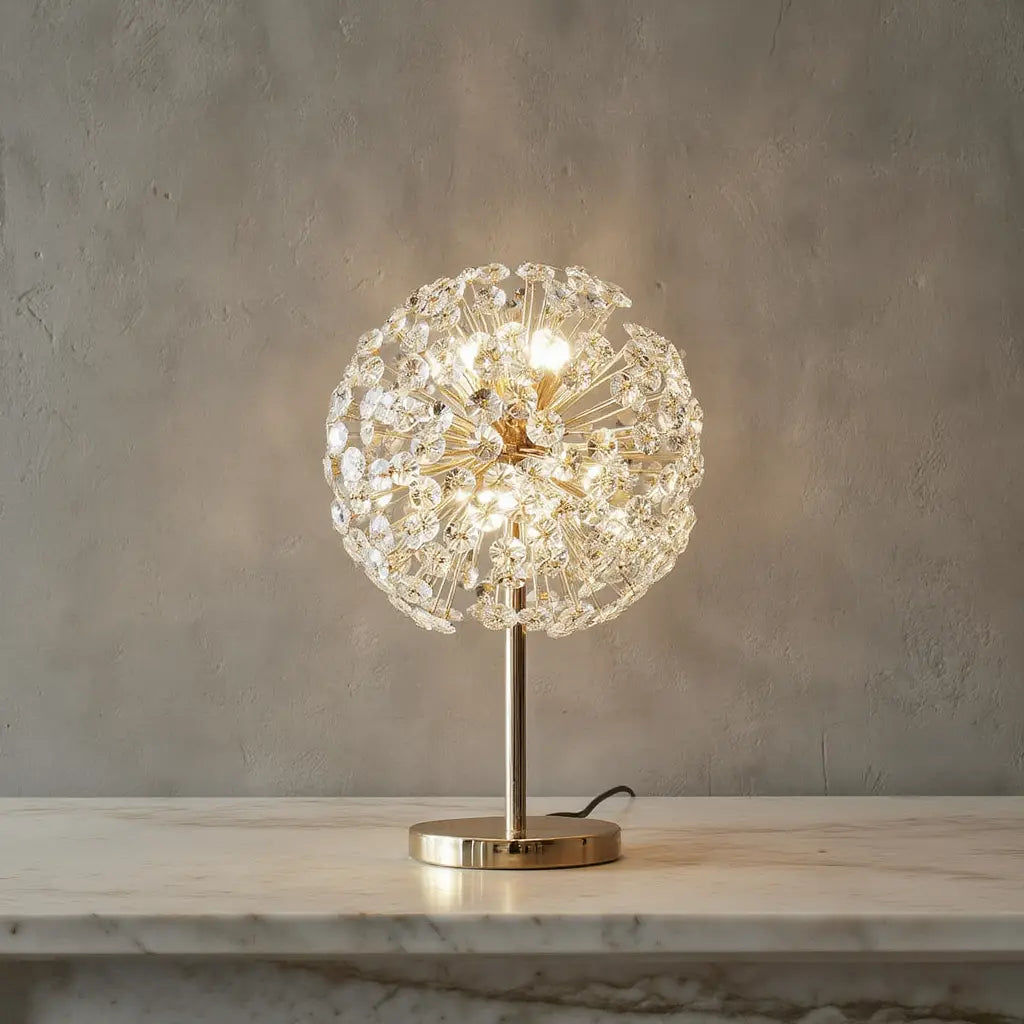 DandelionGlow | Élégante Lampe de Table Sculpturale en Cristal Moderne Lumsky