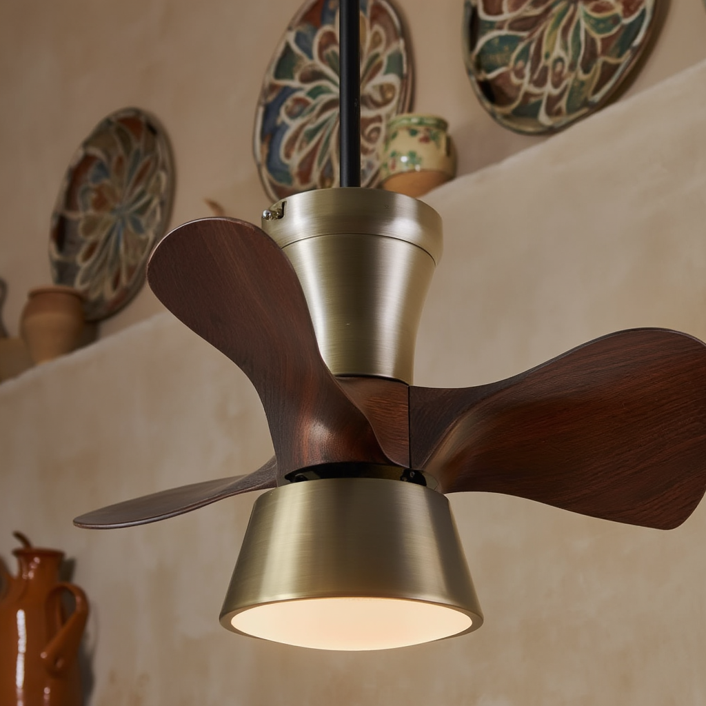Vela | Ventilateur de Plafond en Métal avec Éclairage Doux | Design Élégant pour Ambiance Chaleureuse 3