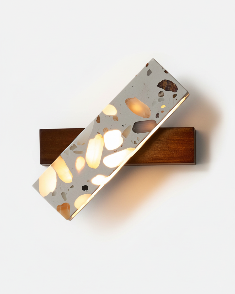 Applique murale Salufe – terrazzo & bois – Lumsky