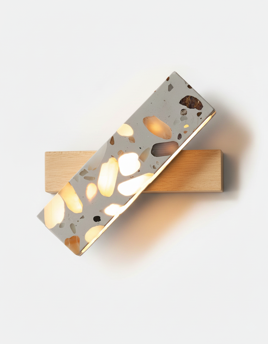 Applique murale Salufe – terrazzo & bois – Lumsky