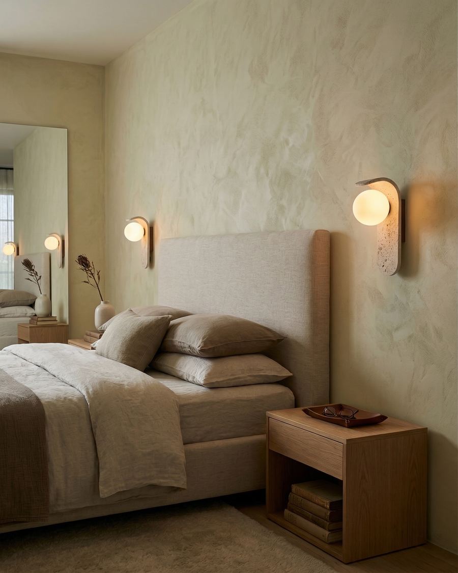 Applique murale Kebis – travertin naturel – Lumsky