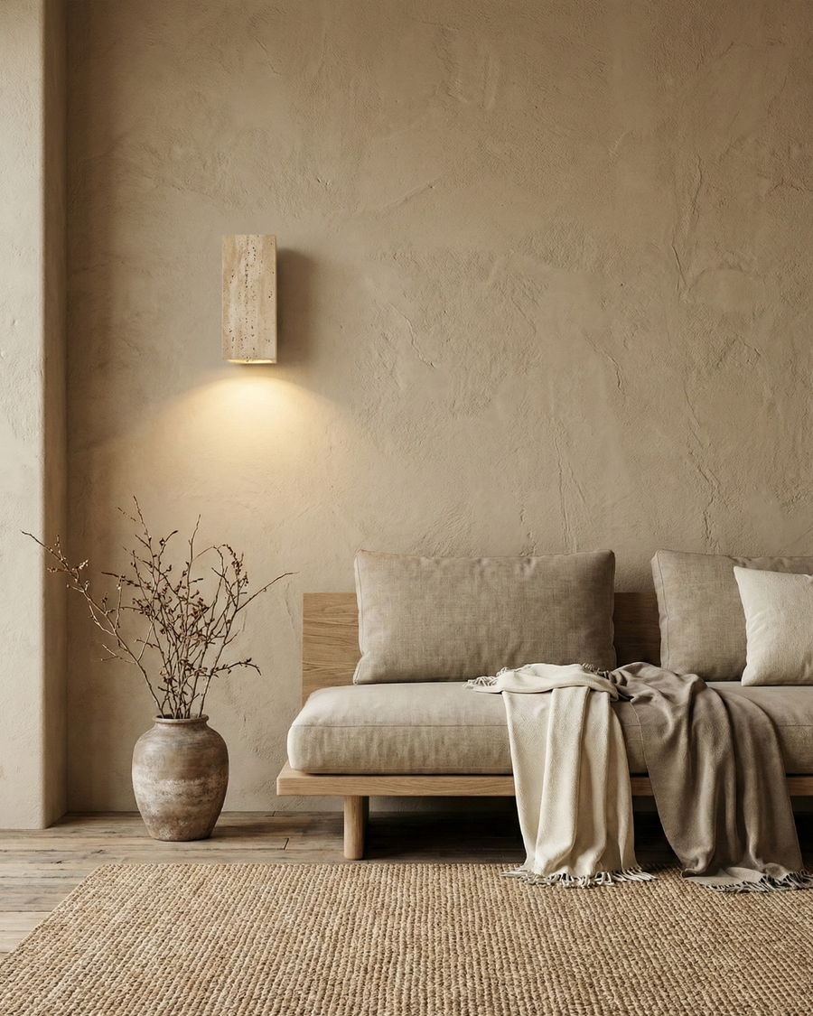 Applique murale Tavol – travertin naturel – Lumsky