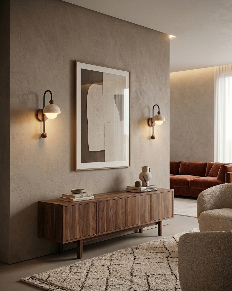 Applique murale Akofi – travertin naturel – Lumsky