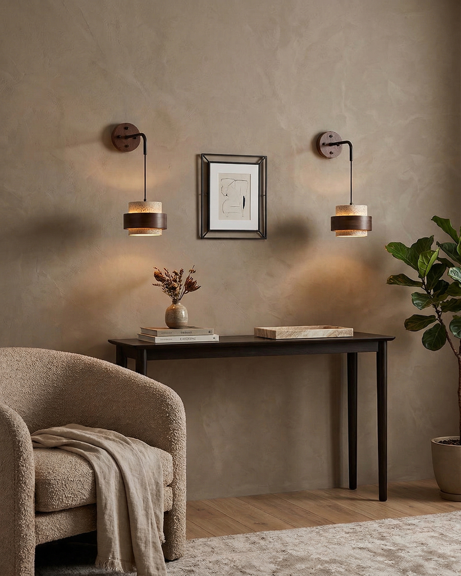Applique murale Ralar – travertin naturel – Lumsky