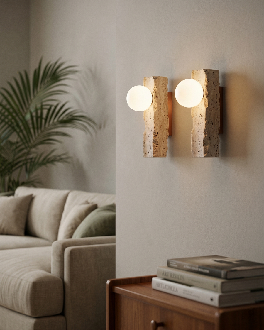 Applique murale Uborim – travertin naturel – Lumsky