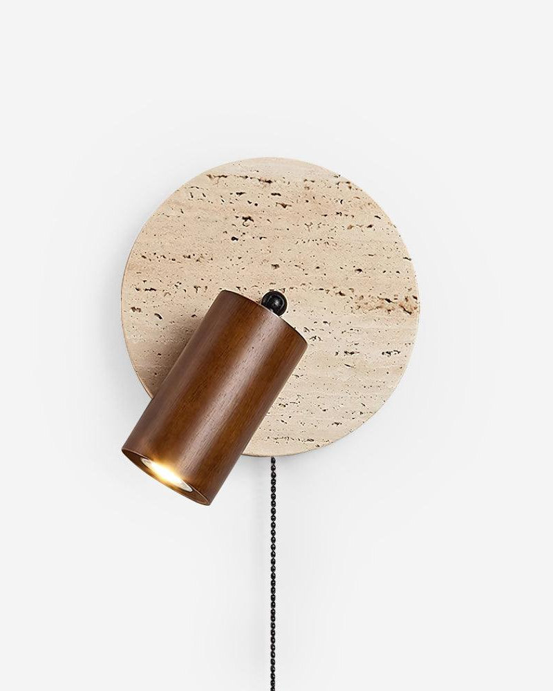 Applique murale Sasev – travertin & bois – Lumsky