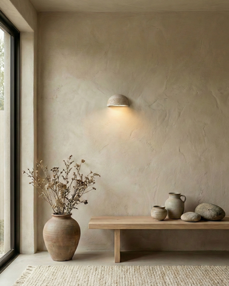 Applique murale Pavob – travertin naturel – Lumsky