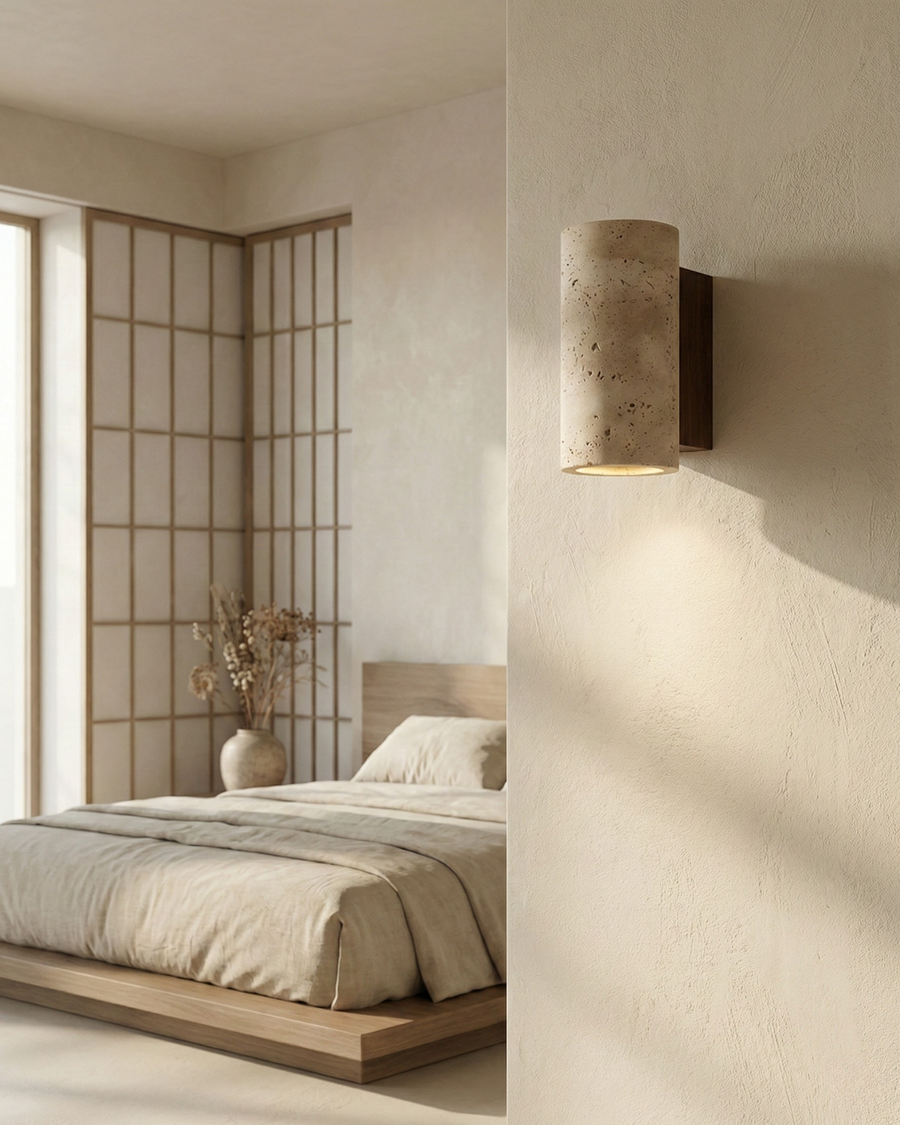 Applique murale Liku – travertin naturel – Lumsky