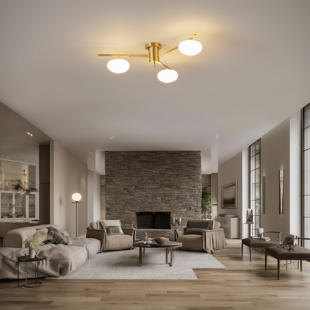 Éclairage LED | Plafonnier Sculptural avec Finition Premium pour Ambiance Chaleureuse 6