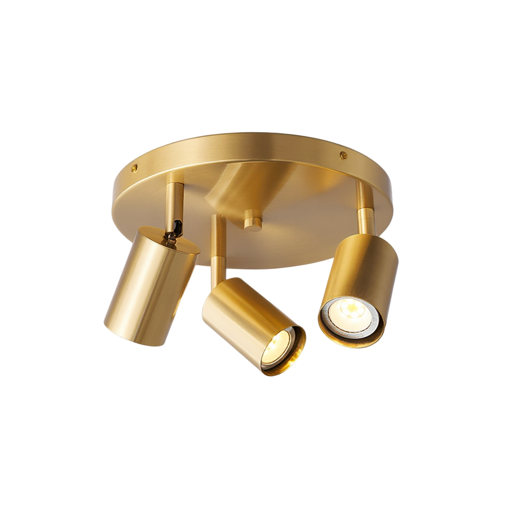 Prysm22 | Plafonnier LED Minimaliste avec Finition en Laiton | Éclairage Doux pour Ambiance Chaleureuse 1