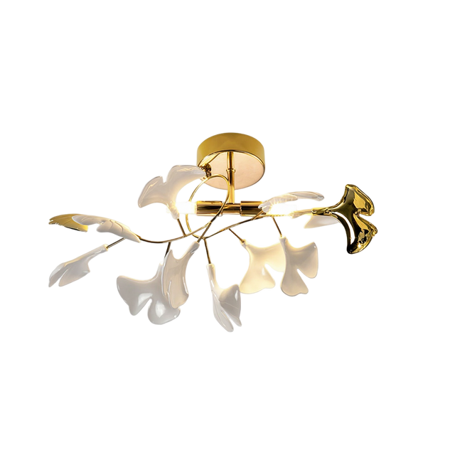 Lustre Sora – fleurs de porcelaine et laiton – Lumsky