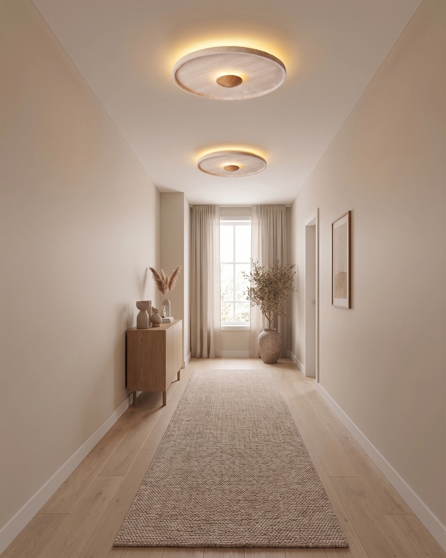 Umufu Ceiling Light – natural travertine – Lumsky