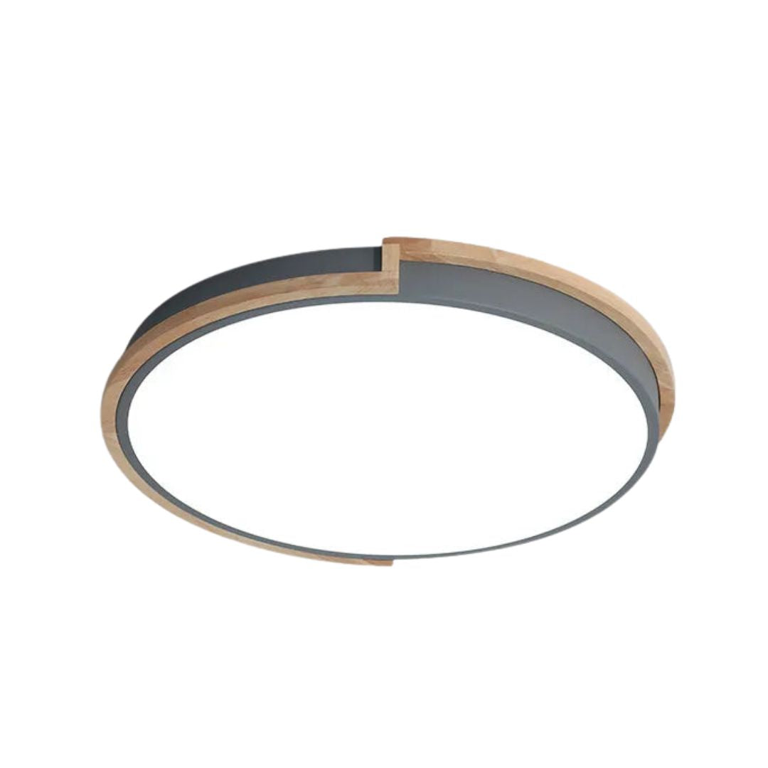 Plafonnier Rond LED Bois Naturel Chambre