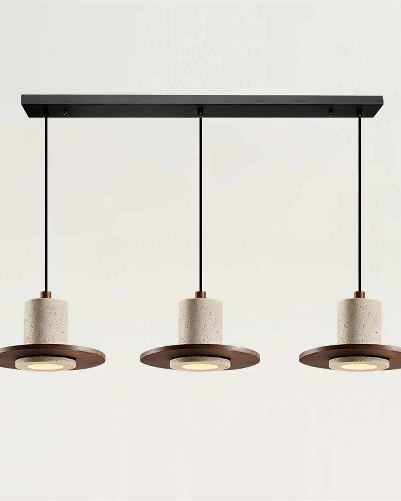 Suspension Ubape – travertin et noyer – Lumsky