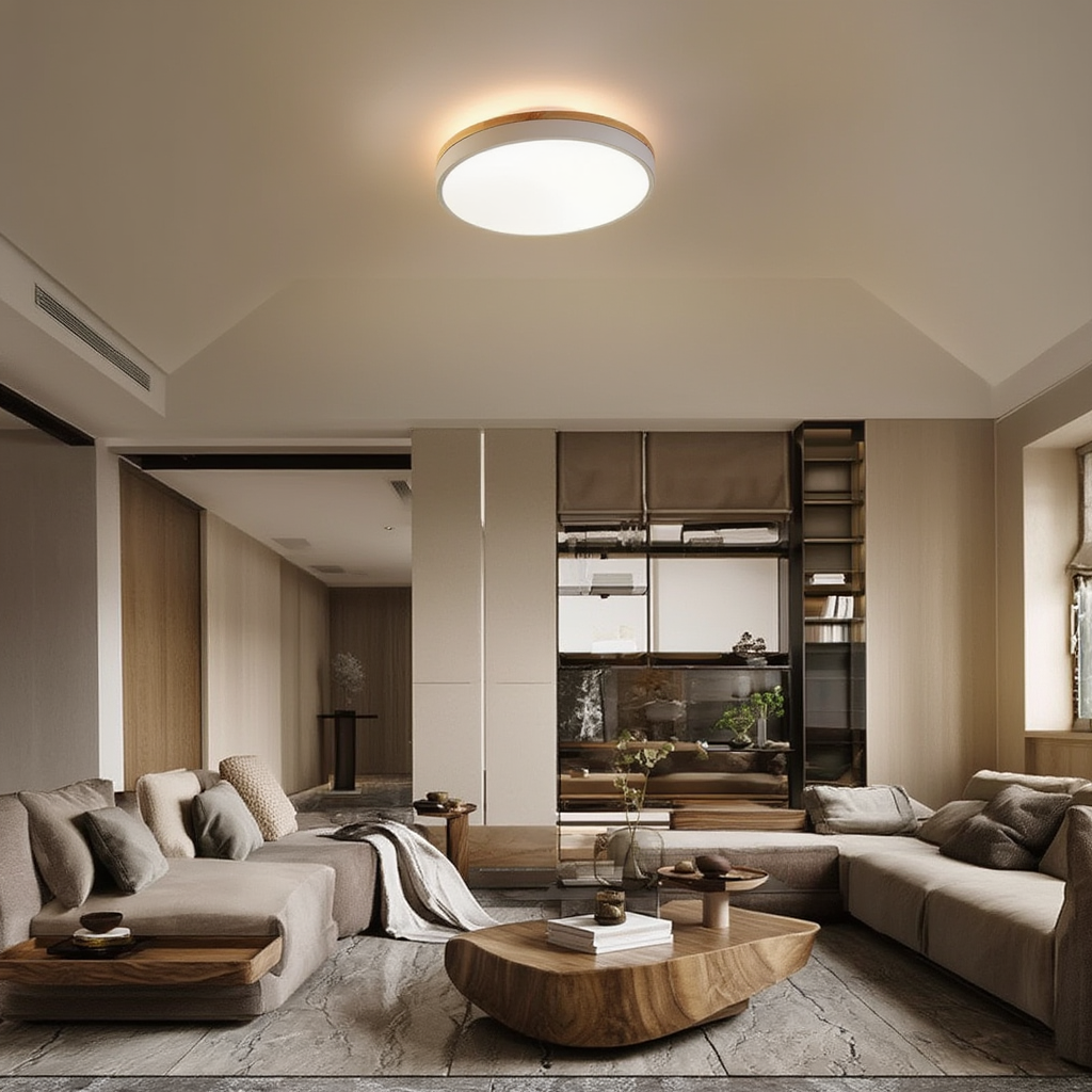 Prysm21 | Plafonnier LED avec Finition en Bois pour Ambiance Chaleureuse 2