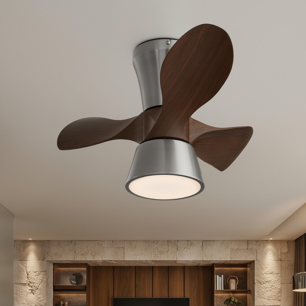 Vela | Ventilateur de Plafond en Métal avec Éclairage Doux | Design Élégant pour Ambiance Chaleureuse 4