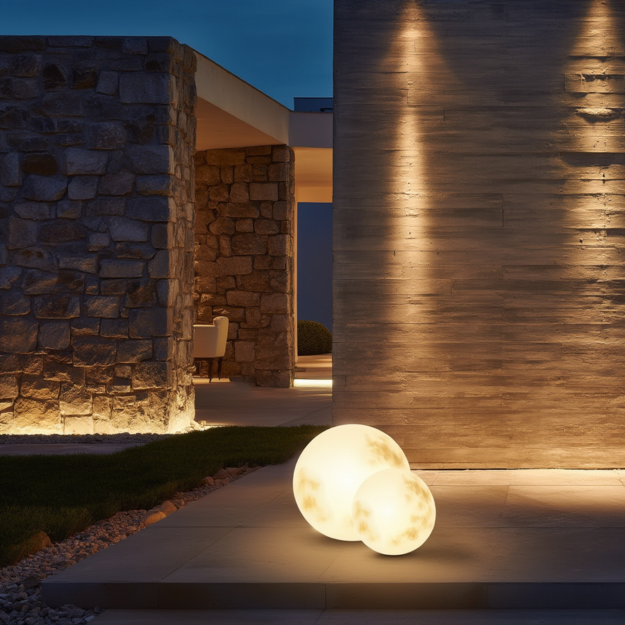 Lampe Malva – globe lunaire, lumière chaude – Lumsky